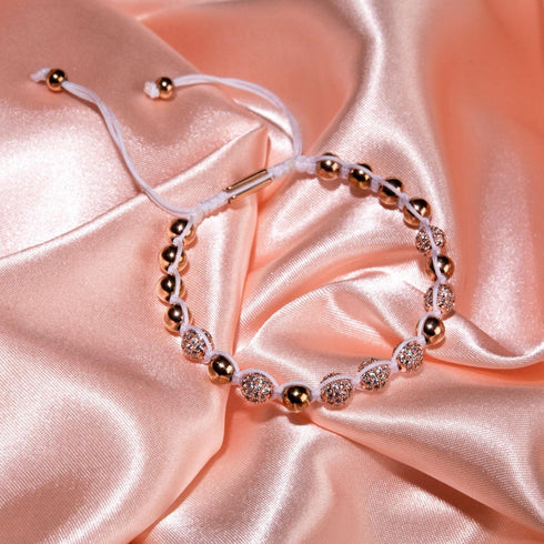 18 Karat Roségold | Kristallpavé Kikiballa-Armband | Weiß